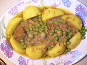 cubes veau patates et pois