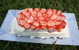 gâteau glacé aux fraises