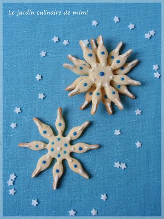 Ce sont de merveilleux petits biscuits en forme de flocons de neige, parfait pour l’hiver. Vous pouvez décorer les biscuits à votre guise, que ce soit avec du gel alimentaire...