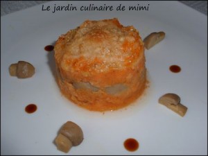 Parmentier au potiron et champignons